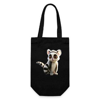 Ring-tailed lemurs lover Lemur ring-tailed lemurs Maki ring-tailed lemur - Gift Bag for Bottles - black - Front
