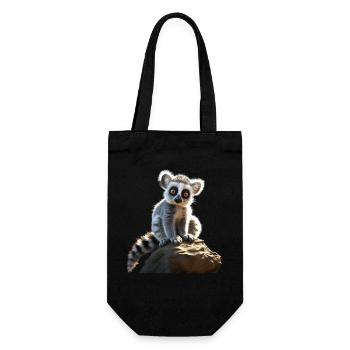 Ring-tailed lemurs lover Lemur ring-tailed lemurs Maki ring-tailed lemur - Gift Bag for Bottles - black - Front