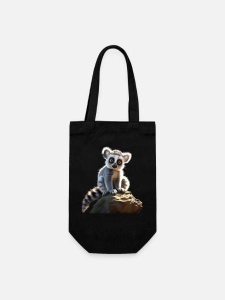 Katta Lemuren Liebhaber Lemur Kattas Maki Katta - Geschenkbeutel für Flaschen - Schwarz
