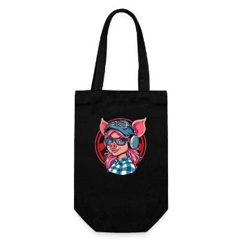 Cute Adorable Anime Pig Girl - Gift Bag for Bottles - black - Front