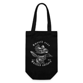 Glatte See Erfahrener Segler Segeln Nautisches Zitat - Geschenkbeutel für Flaschen - Schwarz - Vorne