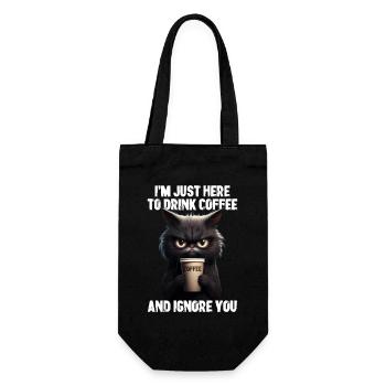Grumpy Kitty chat café matin Grouch cadeau - Sac à bouteille - noir - Devant