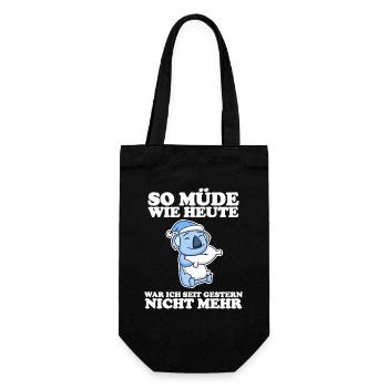 Ausschlafen Müde Spruch lustig Schlafen - Koala - Geschenkbeutel für Flaschen - Schwarz - Vorne
