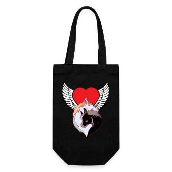 Celestial Horses Love Heart Horse Fool Rider - Gift Bag for Bottles - black - Front