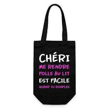 Chéri me rendre folle au lit quand tu ronfles - Sac à bouteille - noir - Devant