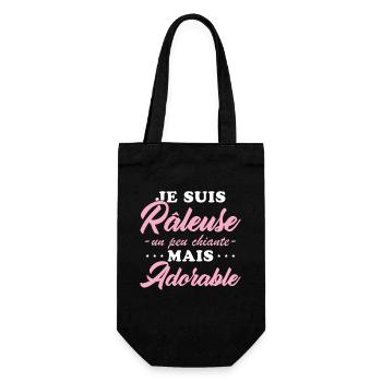 Râleuse Mais Adorable Cadeau Humour Personnalisé - Sac à bouteille - noir - Devant