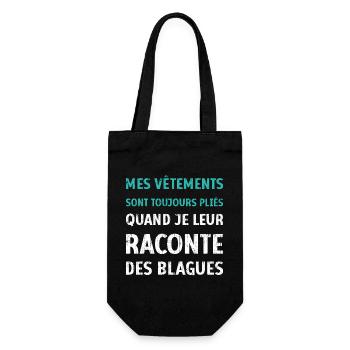 Vêtements pliés blagues citation drôles humour - Sac à bouteille - noir - Devant