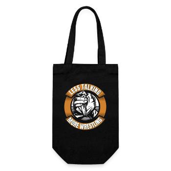 Less Talking More Wrestling Exercise Trainer Arm - Geschenkbeutel für Flaschen - Schwarz - Vorne