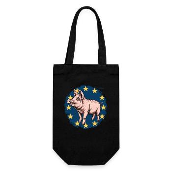 Proud European Pig, Europe - Gift Bag for Bottles - black - Front