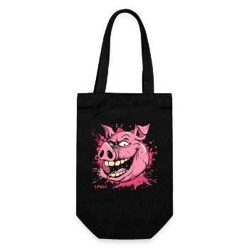 Ein wirklich gemeines Schwein - Geschenkbeutel für Flaschen - Schwarz - Vorne
