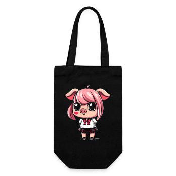 Le cochon d’anime le plus mignon - Sac à bouteille - noir - Devant