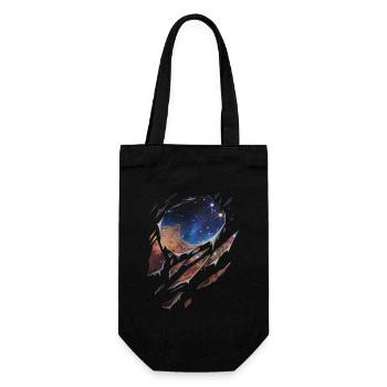 Astronomy Carina nebula galaxy torn gift - Gift Bag for Bottles - black - Front