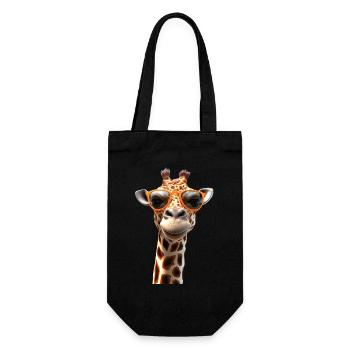 Giraffe Wildnis Safari Afrika Wilde Süße Giraffen - Geschenkbeutel für Flaschen - Schwarz - Vorne