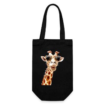 Giraffe Wildnis Safari Afrika Wilde Süße Giraffen - Geschenkbeutel für Flaschen - Schwarz - Vorne