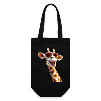 Giraffe Wildnis Safari Afrika Wilde Süße Giraffen - Geschenkbeutel für Flaschen - Schwarz - Vorne