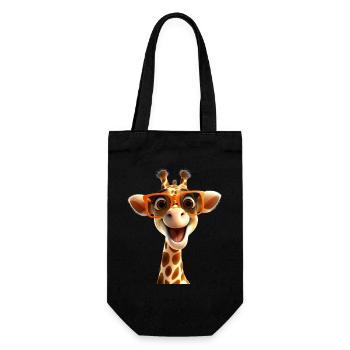 Giraffe Wildnis Safari Afrika Wilde Süße Giraffen - Geschenkbeutel für Flaschen - Schwarz - Vorne