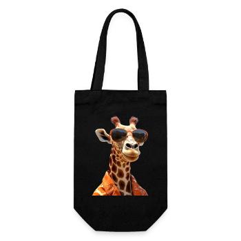 Giraffe Wildnis Safari Afrika Wilde Süße Giraffen - Geschenkbeutel für Flaschen - Schwarz - Vorne