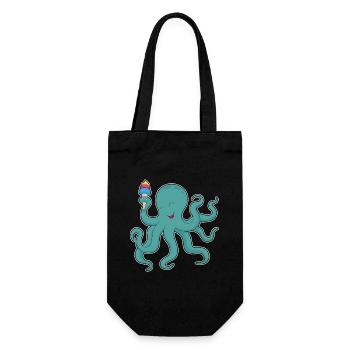 Crème glacée gaufrée au poulpe - Sac à bouteille - noir - Devant