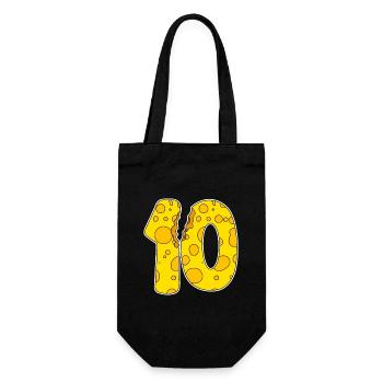 10 Years of Funny Cheese - Gift Bag for Bottles - black - Front
