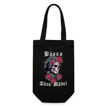 Bad Old Girl Skull Roses Skull Squelette - Sac à bouteille - noir - Devant