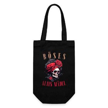 Méchant vieille fille tête de mort Roses tête de mort Bandana - Sac à bouteille - noir - Devant