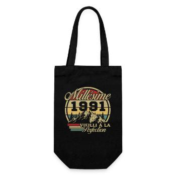 Vintage 1991, Vintage 1991 Birthday Gift - Gift Bag for Bottles - black - Front