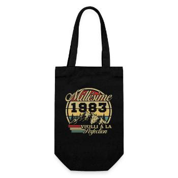 Jahrgang 1983, Jahrgang 1983 Geburtstagsgeschenk - Geschenkbeutel für Flaschen - Schwarz - Vorne