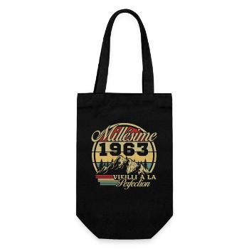Jahrgang 1963, Jahrgang 1963 Geburtstagsgeschenk - Geschenkbeutel für Flaschen - Schwarz - Vorne