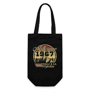 Millésime 1967, Cadeau D'anniversaire Vintage 1967 - Sac à bouteille - noir - Devant