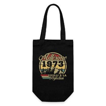 Vintage 1973, Vintage 1973 Birthday Gift - Gift Bag for Bottles - black - Front