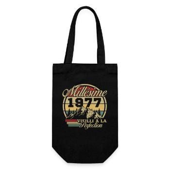 Vintage 1977, Vintage 1977 Birthday Gift - Gift Bag for Bottles - black - Front
