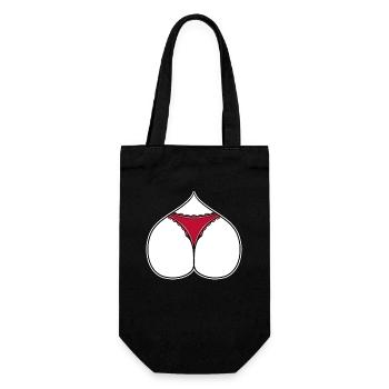 Ass Heart Love - Gift Bag for Bottles - black - Front