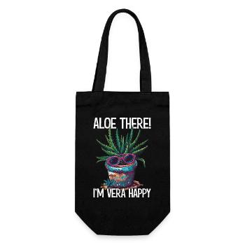Aloe There I'm Vera Happy Garden Gardener Gift - Gift Bag for Bottles - black - Front