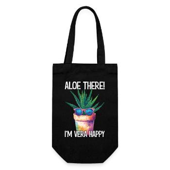 Aloe There I'm Vera Happy Gardener Garden Gift - Gift Bag for Bottles - black - Front