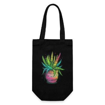Aloe Vera Psychedelic Succulent Plant Gardener - Gift Bag for Bottles - black - Front