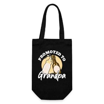 Promoted to Grandpa - Gift Bag for Bottles - black - Front