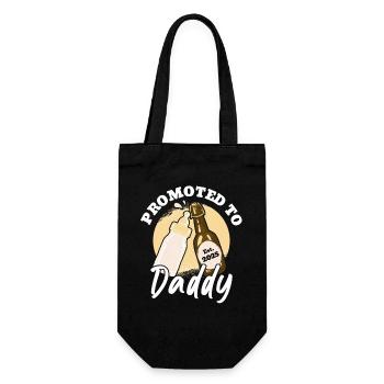 Dad 2025 in progress Promoted to Dad - Gift Bag for Bottles - black - Front