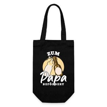 Papa 2024 in Bearbeitung Befördert zum Papa - Geschenkbeutel für Flaschen - Schwarz - Vorne