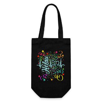 Herzkurve - Helau - Konfetti - Fasching - Geschenkbeutel für Flaschen - Schwarz - Vorne