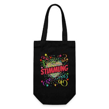 Stimmung Herz - Fasching - Karneval - Verkleidung - Geschenkbeutel für Flaschen - Schwarz - Vorne