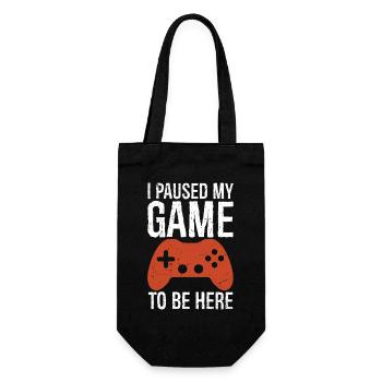 I Paused My Game To BE Here tee - Gift Bag for Bottles - black - Front