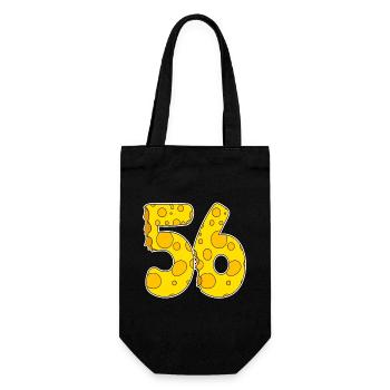 56 Jahre Lustig Käse - Geschenkbeutel für Flaschen - Schwarz - Vorne