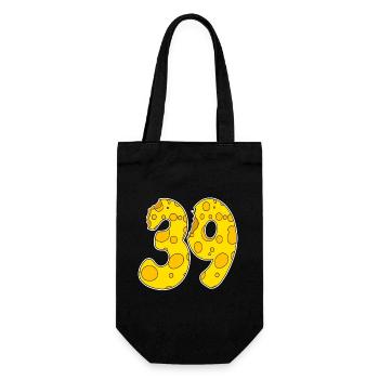 39 Jahre Lustig Käse - Geschenkbeutel für Flaschen - Schwarz - Vorne