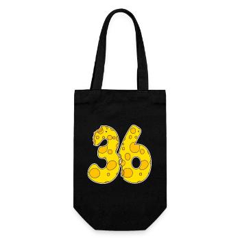 36 Jahre Lustig Käse - Geschenkbeutel für Flaschen - Schwarz - Vorne
