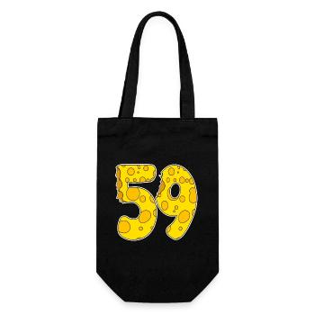 59 Jahre Lustig Käse - Geschenkbeutel für Flaschen - Schwarz - Vorne