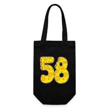 58 Jahre Lustig Käse - Geschenkbeutel für Flaschen - Schwarz - Vorne