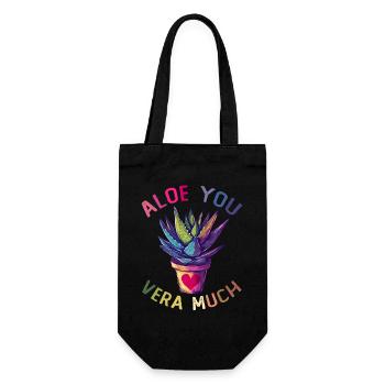 Aloe You Succulent Plant Gardening Gardener - Gift Bag for Bottles - black - Front