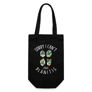 Sorry I Can't I Have Plants Garden Plant Gardener - Gift Bag for Bottles - black - Front