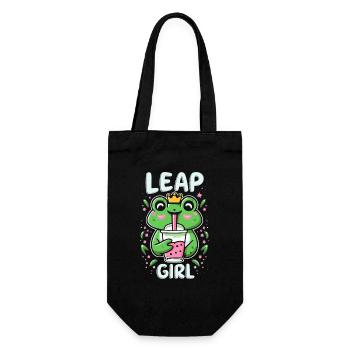 Leap Day Girl 29. Februar Geburtstag Frosch Bubble - Geschenkbeutel für Flaschen - Schwarz - Vorne