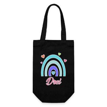 3. Geburtstag Regenbogen Vintage - Geschenkbeutel für Flaschen - Schwarz - Vorne